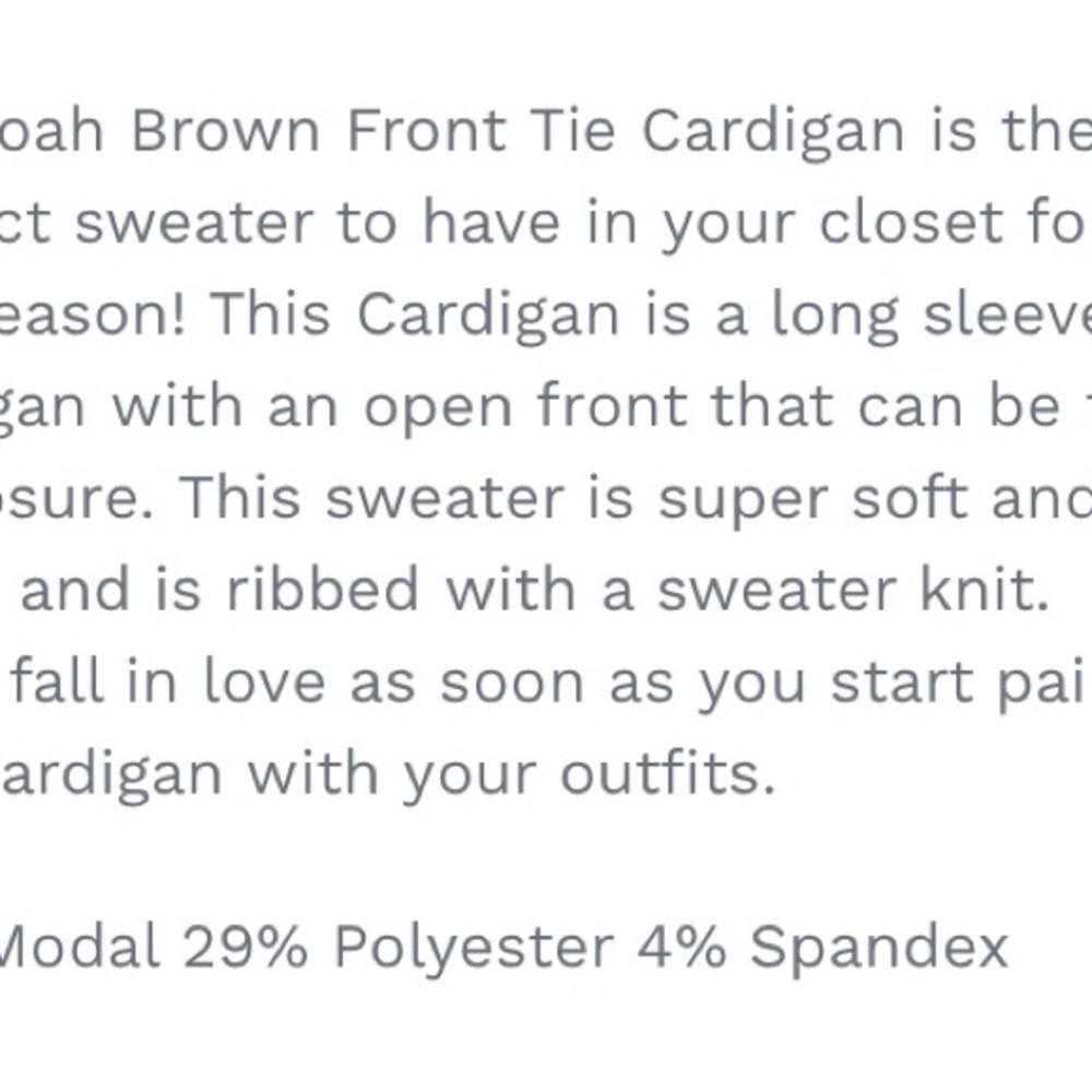 Joah Brown Front tie cardigan black one size - Picture 6 of 6